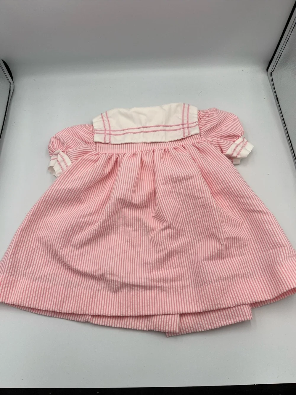 Vintage Winnie The Pooh Disney Toddler Dress Pink Seersucker 2T USA